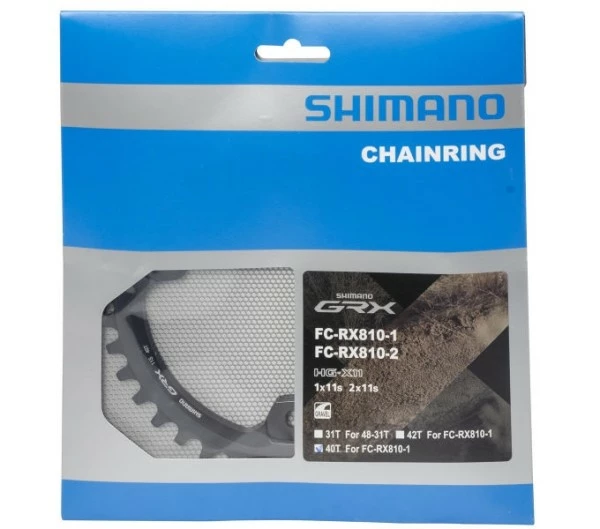 Shimano GRX Kettenblatt GRX FC-RX810 40 Zähne 110mm Schwarz 3 Shimano GRX Kettenblatt GRX FC-RX810 40 Zähne 110mm Schwarz